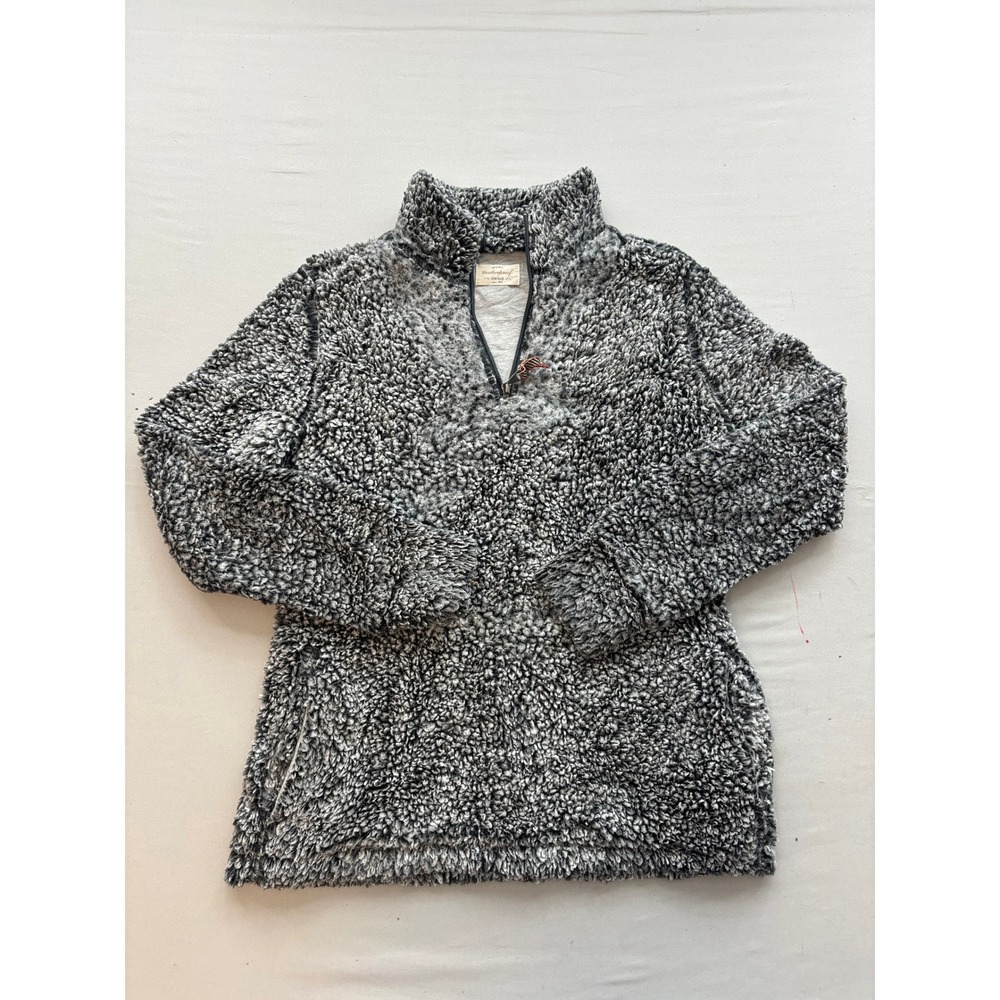 Weatherproof Vintage Mens Gray Sherpa Fleece Quarter Zip Pullover Sweater Small